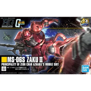 Bandai Hobby HGUC 1/144 #234 MS-06S Zaku II Principality of Zeon Char Aznable's Mobile Suit (5060453) Acceptance Encourage Volcano Eruption
