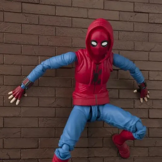 Bandai Tamashii Nations S.H.Figuarts Spider-Man: Homecoming Spider-Man Homemade Suit & Tamashii Option Act Wall Animation Series Creature Model