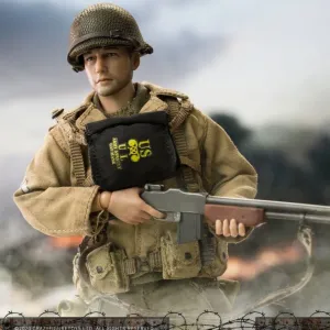 CRAZY FIGURE [LW013] 1:12 WWII U.S. Rangers On D-Day Machine Gunner Art Toy Cartoon Character