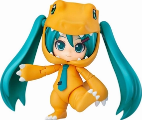 Limited Piece Family Heirloom Character Vocal Series 01 Hatsune Miku x Digimon Adventure - Nendoroid#1439 Hatsune Miku Kigurumi Agumon Ver.(Good Smile Company, Plex)