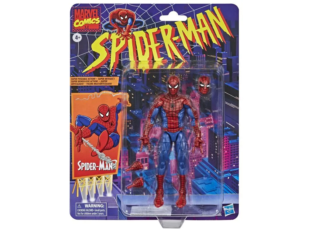 Mystery Box Articulated Figure Marvel Legends Retro Collection Spider-Man Wave Set of 6 Figures