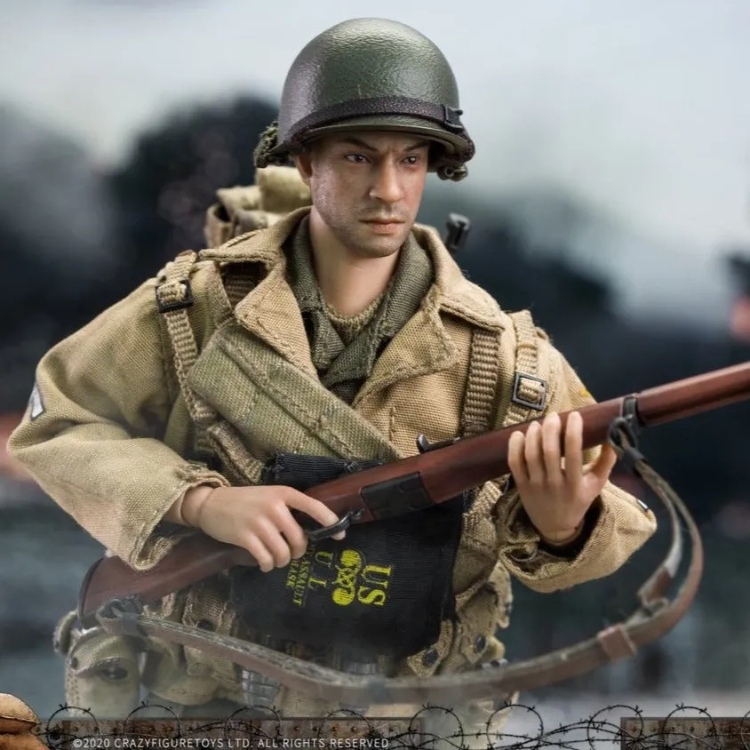CRAZY FIGURE [LW014] 1:12 WWII U.S. Rangers On D-Day Rifleman A Bluetooth enabled