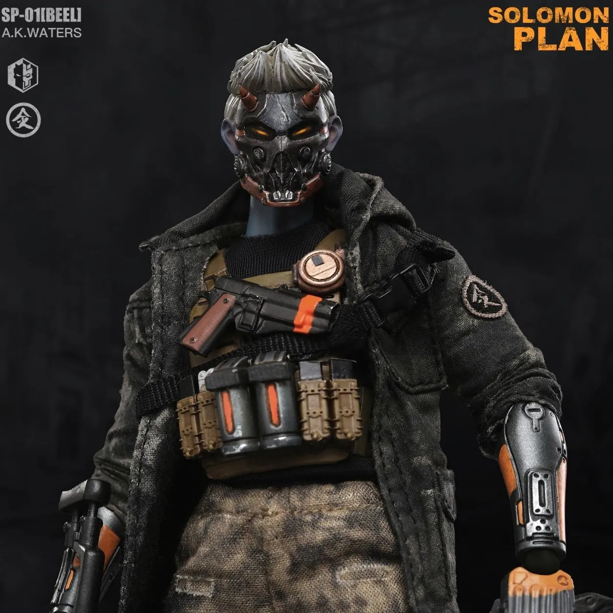 Chrome Plated DAMTOYS [DAM-SIP001A] SOLOMON IN PLAN BEEL MASK VERSION 1/12