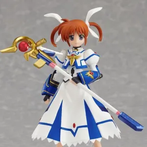 Figma No.159 Magical Girl Lyrical Nanoha The MOVIE 2nd A's Nanoha Takamachi Sacred Mode Antique Reproduction PVC Toy