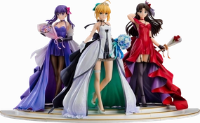 Dynamic Pose Fate/Stay Night - Saber/Tohsaka Rin/Matou Sakura - 1/7 - 15th Celebration Dress Ver. Premium Box (Good Smile Company)