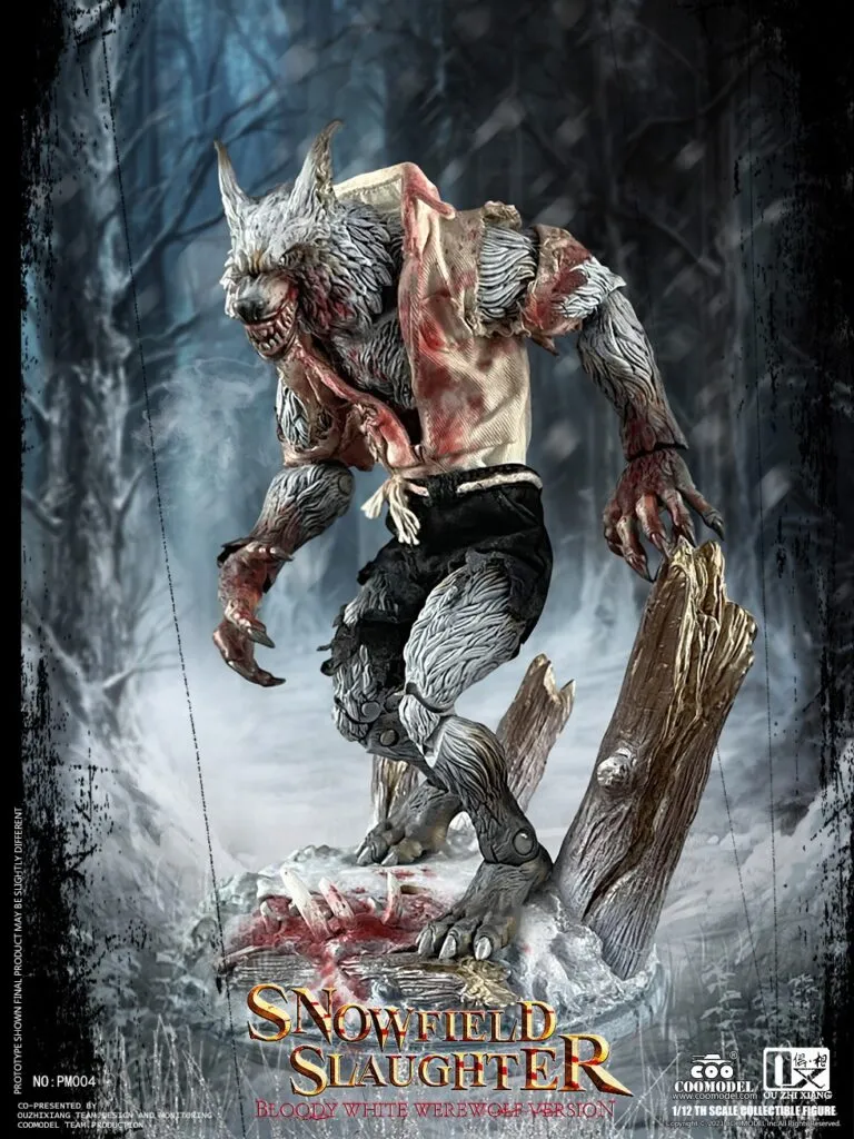 COOMODEL [CM-PM004] 1/12 Palmtop Monsters Snowfield Slaughter Bloody White Werewolf Deluxe Version Resin Statue Movie Toy