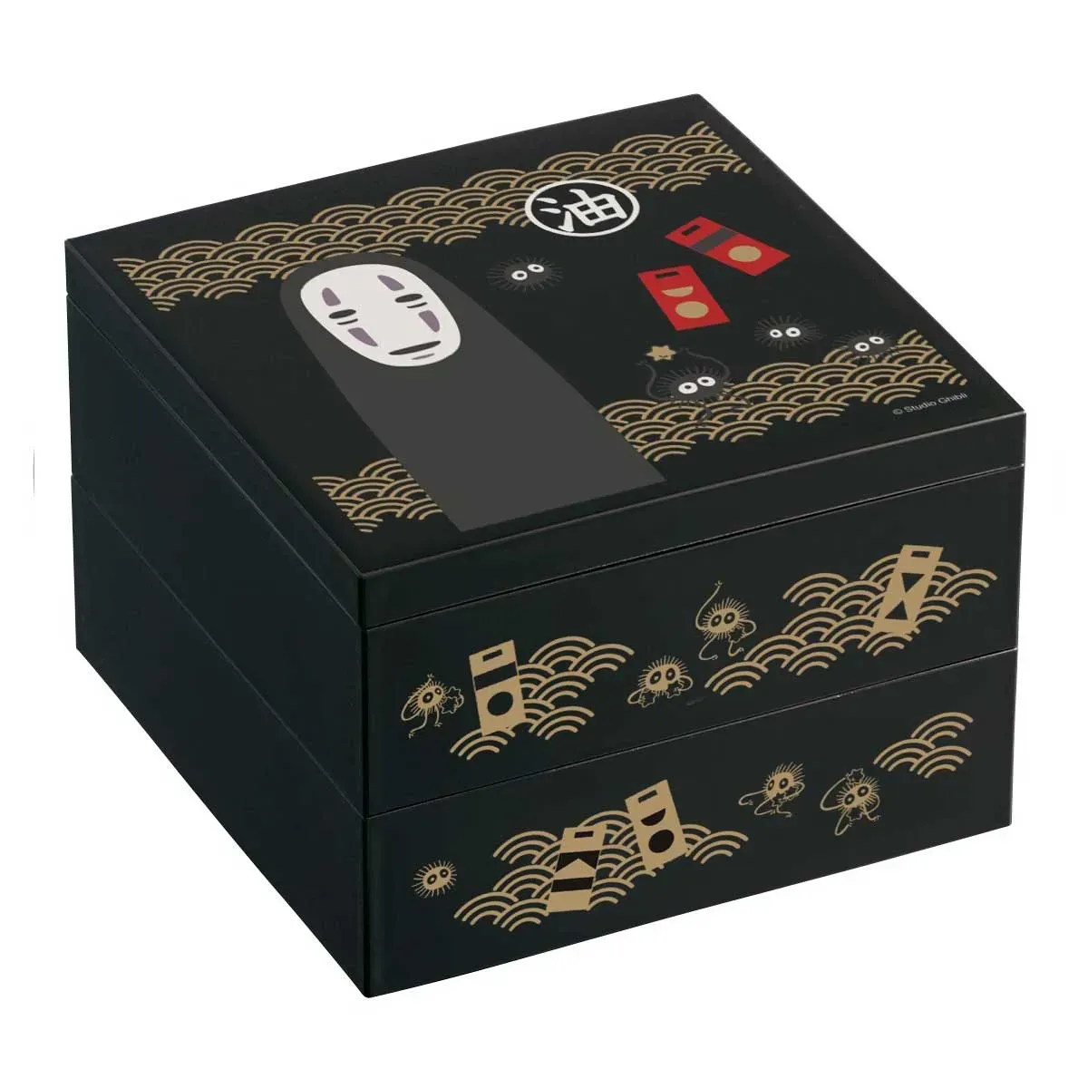 Spirited Away: No Face Traditional Japanese Lacquerware 2 Tier Bento Box Collectible Product Mini Statue