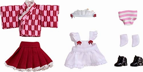Designer Article Geological Sample Nendoroid Doll Clothes Set Japanese Style Maid Sakura Color (Pink)