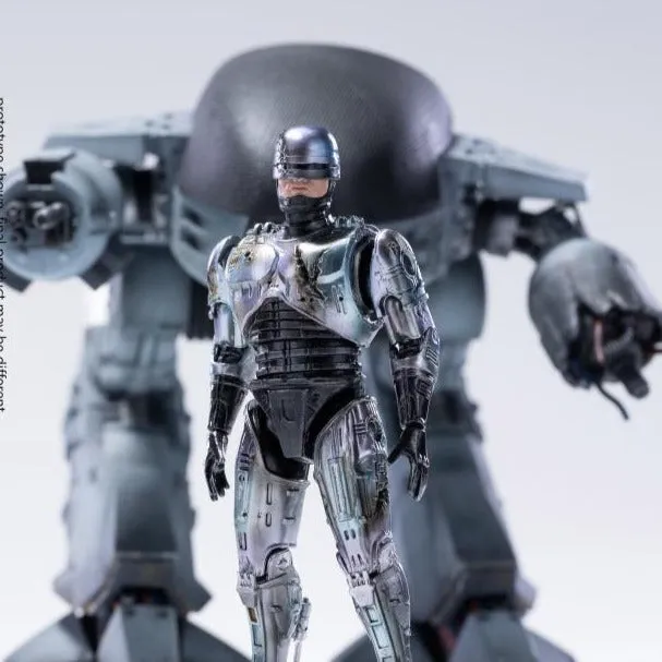 SDCC 2022 ED-209 VS RoboCop Battle Damage 1/18 Scale Action Figure 2-Pack Interactive Exhibit