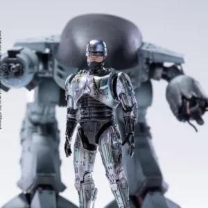 SDCC 2022 ED-209 VS RoboCop Battle Damage 1/18 Scale Action Figure 2-Pack Interactive Exhibit