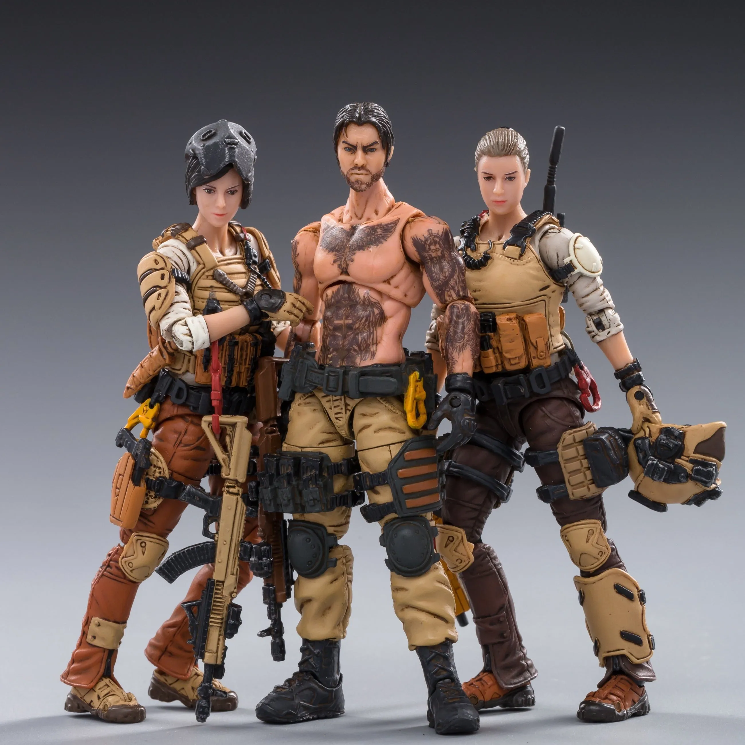 Celebrity Likeness JOY TOY 45ST LEGION WASTELAND HUNTERS 1/18 FIGURE 3PK