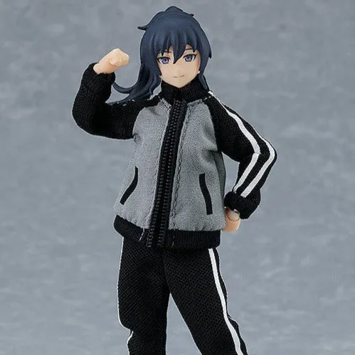 [Backorder] Figma 601 Female Body (Makoto) with Tracksuit   Tracksuit Skirt Outfit Collectors Piece