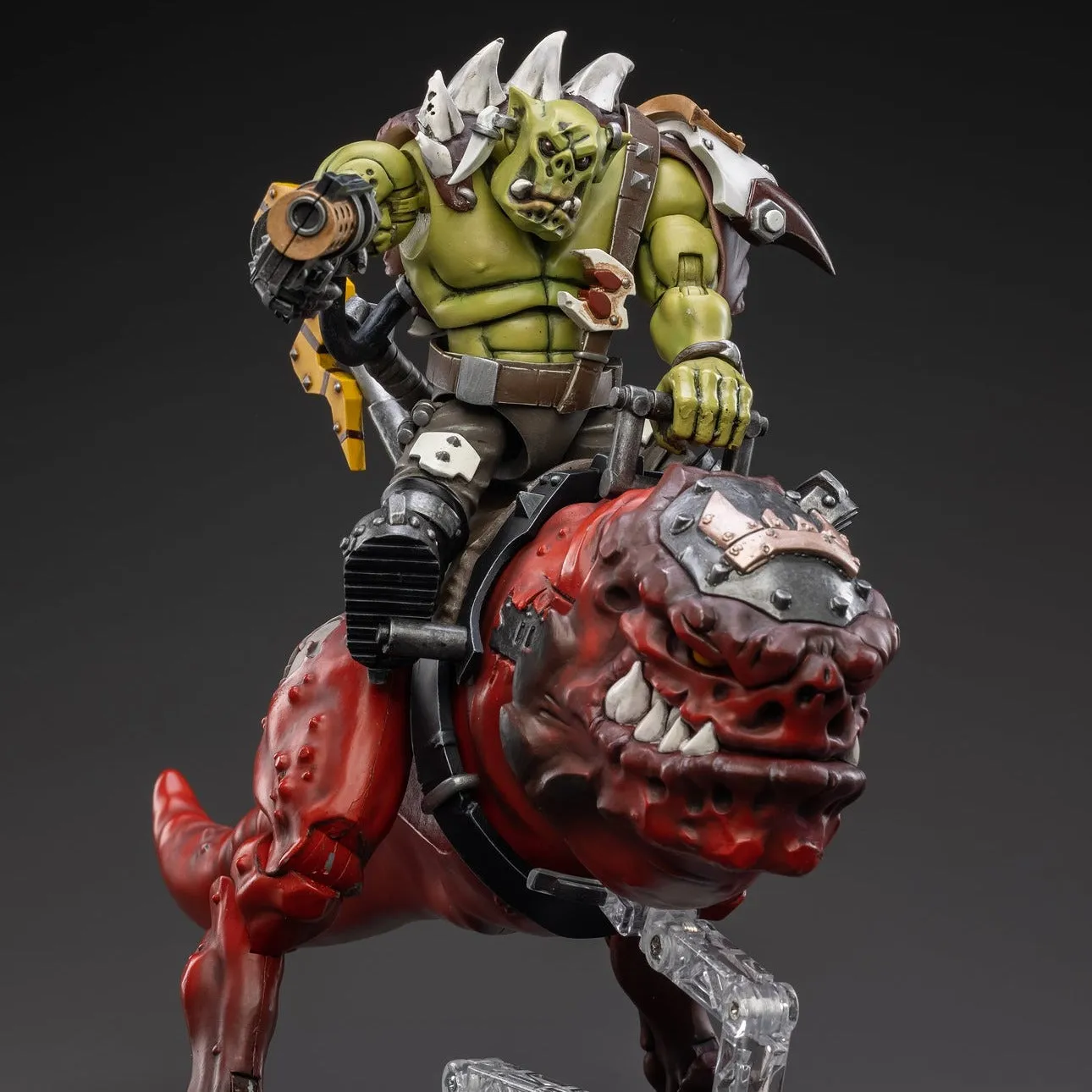 Modern Art Superhero Figure WARHAMMER 40K Orks Squighog Nob on Smasha Squigs